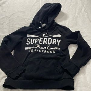 Vintage Superdry Comets The Classic Women’s Black Hoodie Size 4